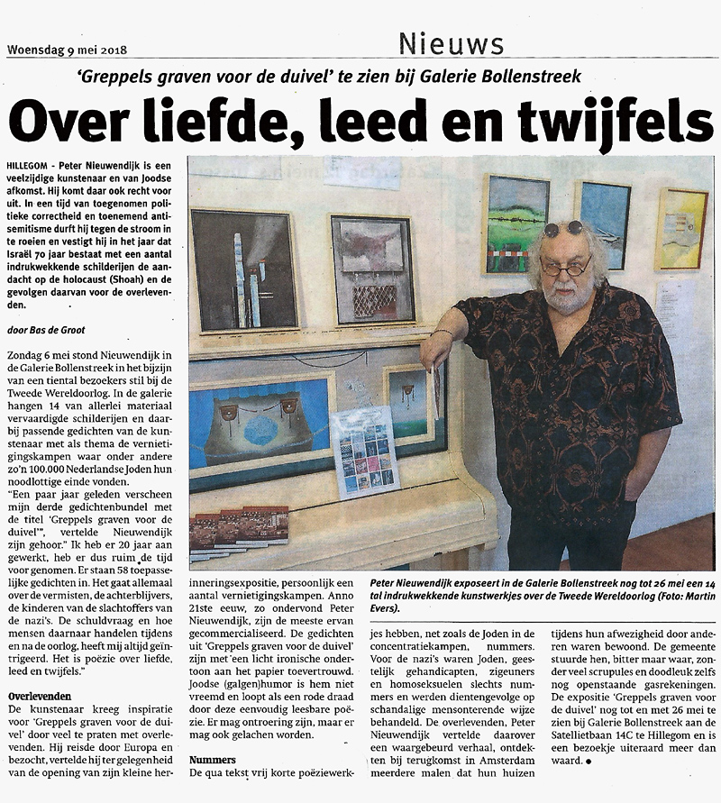 pers over expositie Peter Nieuwendijk
