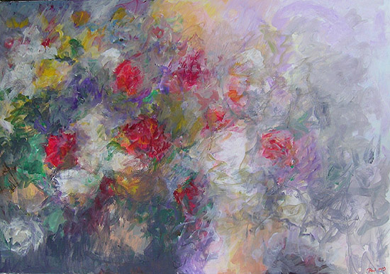 bloemen impressies schilderij