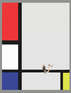 kunstkastje hommage aan Mondriaan